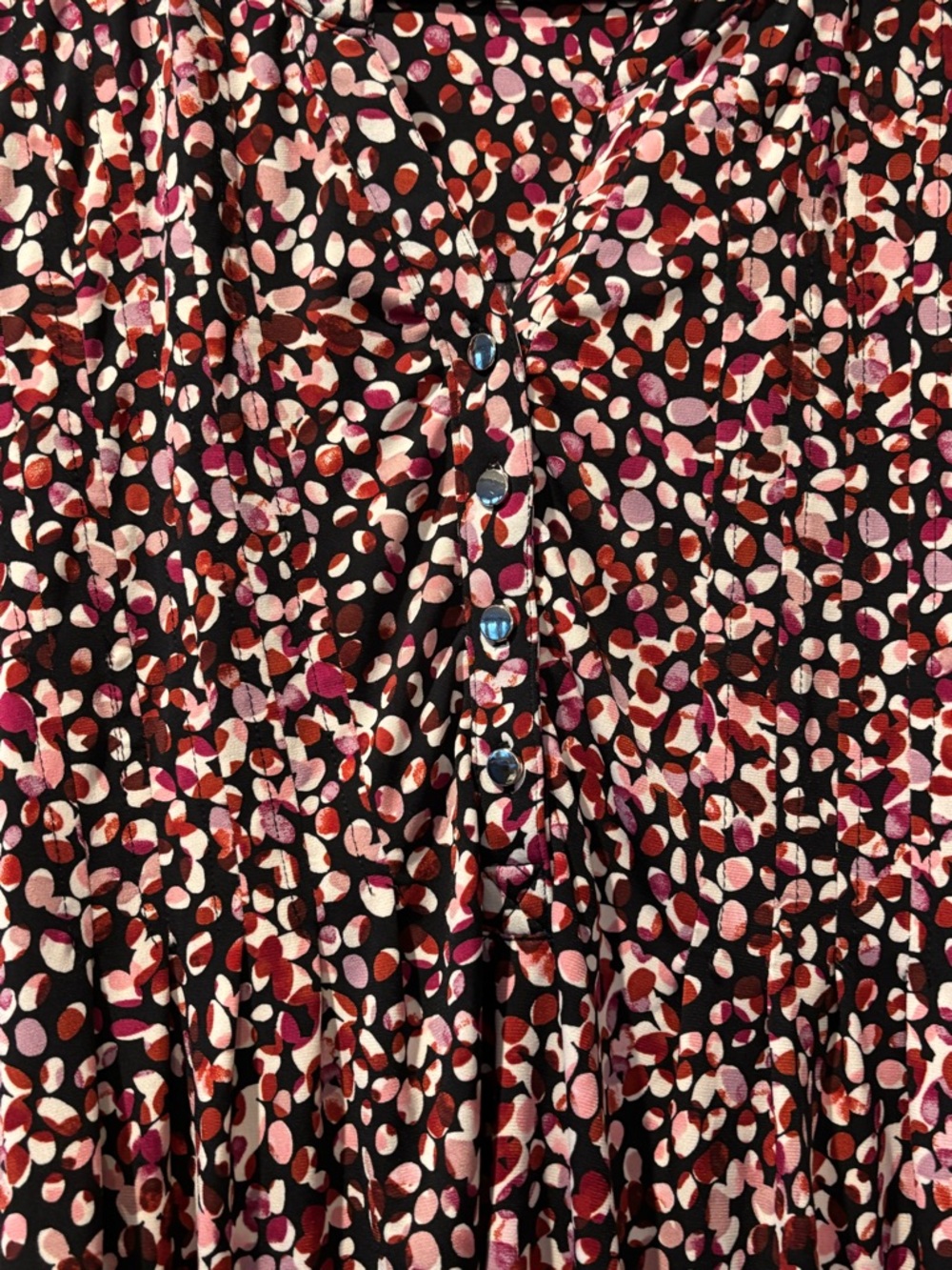 Roz & Ali Women’s Black Multicolor Ditsy Dots Sleeveless Blouse Plus 2X - Picture 3 of 8